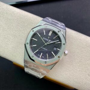 AP Royal Oak 37mm 15450 SS  ZF Factory 1:1 Best Edition Gray Textured Dial on SS Bracelet SA3120 Super Clone - Best Replica Watches Store For Sale!