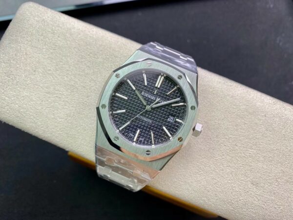 AP Royal Oak 37mm 15450 SS  ZF Factory 1:1 Best Edition Gray Textured Dial on SS Bracelet SA3120 Super Clone - Best Replica Watches Store For Sale!