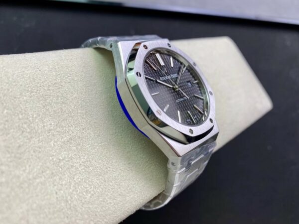 AP Royal Oak 37mm 15450 SS  ZF Factory 1:1 Best Edition Gray Textured Dial on SS Bracelet SA3120 Super Clone - Best Replica Watches Store For Sale!