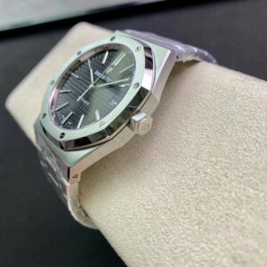 AP Royal Oak 37mm 15450 SS  ZF Factory 1:1 Best Edition Gray Textured Dial on SS Bracelet SA3120 Super Clone - Best Replica Watches Store For Sale!