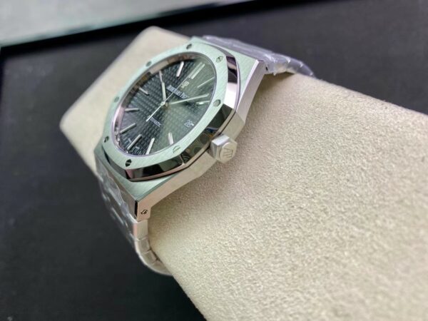 AP Royal Oak 37mm 15450 SS  ZF Factory 1:1 Best Edition Gray Textured Dial on SS Bracelet SA3120 Super Clone - Best Replica Watches Store For Sale!