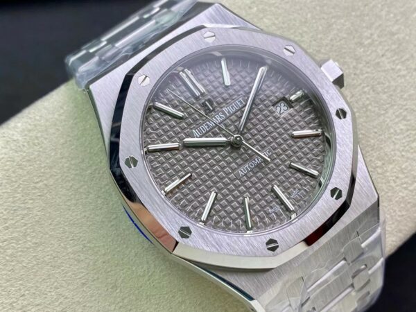 AP Royal Oak 37mm 15450 SS  ZF Factory 1:1 Best Edition Blue Textured Dial on SS Bracelet SA3120 Super Clone - Best Replica Watches Store For Sale!