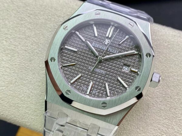 AP Royal Oak 37mm 15450 SS  ZF Factory 1:1 Best Edition Blue Textured Dial on SS Bracelet SA3120 Super Clone - Best Replica Watches Store For Sale!