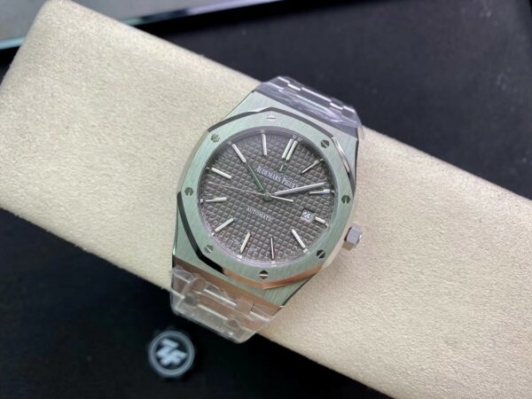 AP Royal Oak 37mm 15450 SS  ZF Factory 1:1 Best Edition Blue Textured Dial on SS Bracelet SA3120 Super Clone - Best Replica Watches Store For Sale!