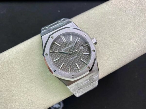 AP Royal Oak 37mm 15450 SS  ZF Factory 1:1 Best Edition Blue Textured Dial on SS Bracelet SA3120 Super Clone - Best Replica Watches Store For Sale!