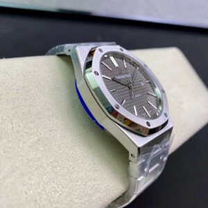 AP Royal Oak 37mm 15450 SS  ZF Factory 1:1 Best Edition Blue Textured Dial on SS Bracelet SA3120 Super Clone - Best Replica Watches Store For Sale!