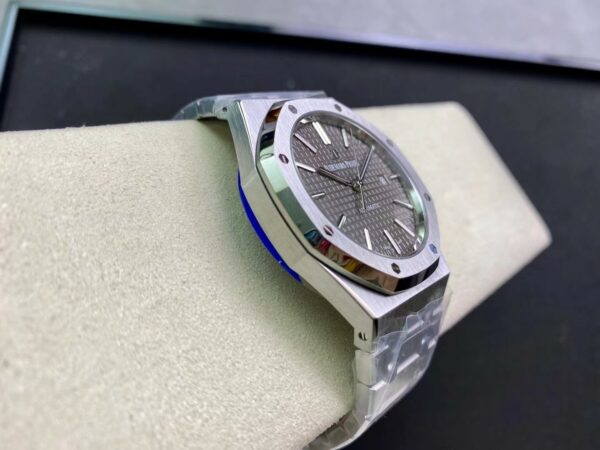 AP Royal Oak 37mm 15450 SS  ZF Factory 1:1 Best Edition Blue Textured Dial on SS Bracelet SA3120 Super Clone - Best Replica Watches Store For Sale!