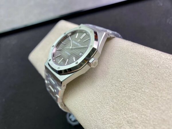 AP Royal Oak 37mm 15450 SS  ZF Factory 1:1 Best Edition Blue Textured Dial on SS Bracelet SA3120 Super Clone - Best Replica Watches Store For Sale!
