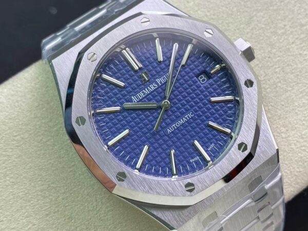AP Royal Oak 37mm 15450 SS  ZF Factory 1:1 Best Edition Black Textured Dial on SS Bracelet SA3120 Super Clone - Best Replica Watches Store For Sale!
