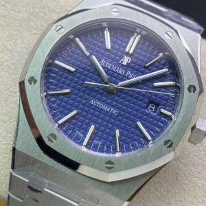 AP Royal Oak 37mm 15450 SS  ZF Factory 1:1 Best Edition Black Textured Dial on SS Bracelet SA3120 Super Clone - Best Replica Watches Store For Sale!