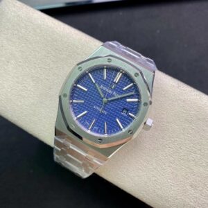 AP Royal Oak 37mm 15450 SS  ZF Factory 1:1 Best Edition Black Textured Dial on SS Bracelet SA3120 Super Clone - Best Replica Watches Store For Sale!