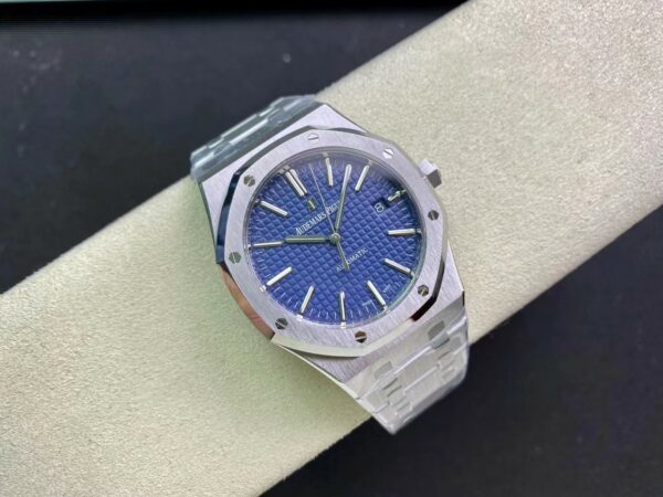 AP Royal Oak 37mm 15450 SS  ZF Factory 1:1 Best Edition Black Textured Dial on SS Bracelet SA3120 Super Clone - Best Replica Watches Store For Sale!