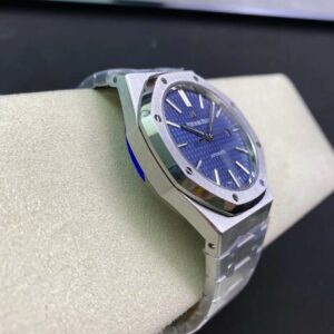 AP Royal Oak 37mm 15450 SS  ZF Factory 1:1 Best Edition Black Textured Dial on SS Bracelet SA3120 Super Clone - Best Replica Watches Store For Sale!