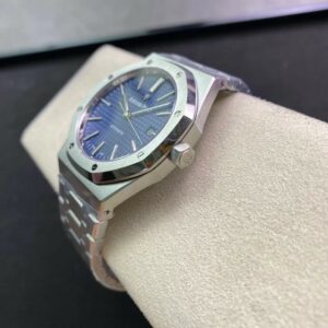 AP Royal Oak 37mm 15450 SS  ZF Factory 1:1 Best Edition Black Textured Dial on SS Bracelet SA3120 Super Clone - Best Replica Watches Store For Sale!