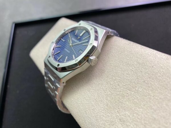 AP Royal Oak 37mm 15450 SS  ZF Factory 1:1 Best Edition Black Textured Dial on SS Bracelet SA3120 Super Clone - Best Replica Watches Store For Sale!