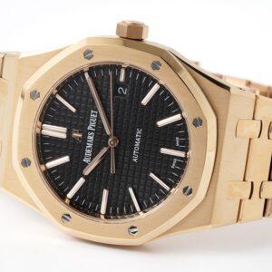 AP Royal Oak 37mm 15400 RG  ZF Factory 1:1 Best Edition Black Textured Dial - Best Replica Watches Store For Sale!