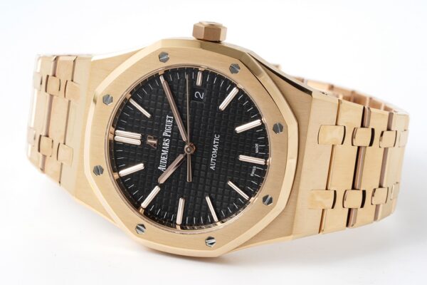 AP Royal Oak 37mm 15400 RG  ZF Factory 1:1 Best Edition Black Textured Dial - Best Replica Watches Store For Sale!