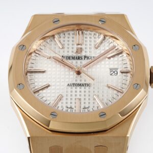 AP Royal Oak 37mm 15400 RG  ZF Factory 1:1 Best Edition White Textured Dial on SS Bracelet SA3120 Super Clone - Best Replica Watches Store For Sale!