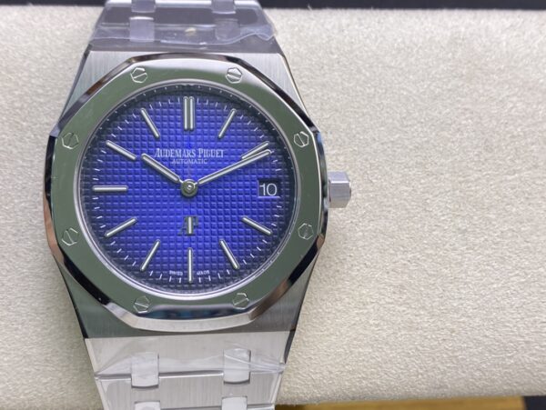 AP Royal Oak 39mm 15202IP SS  ZF Factory 1:1 Best Edition Blue Textured Dial on SS Bracelet A2121 - Best Replica Watches Store For Sale!