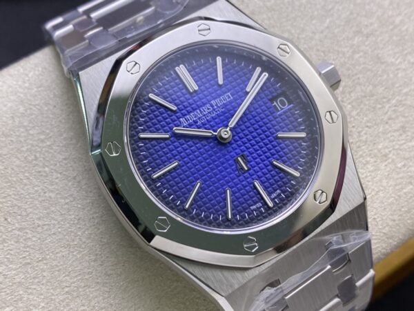 AP Royal Oak 39mm 15202IP SS  ZF Factory 1:1 Best Edition Blue Textured Dial on SS Bracelet A2121 - Best Replica Watches Store For Sale!
