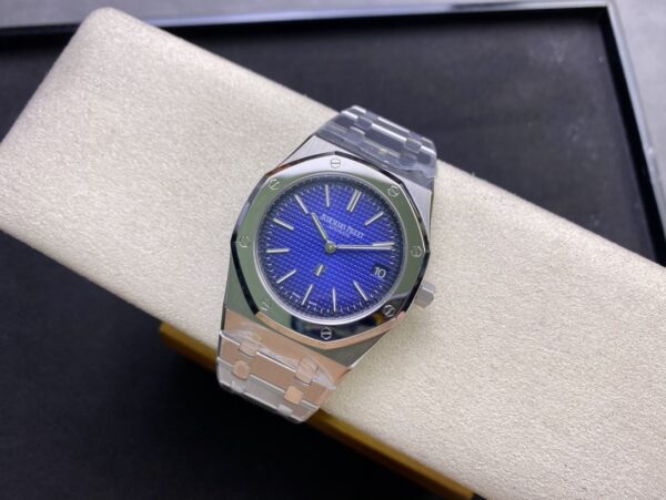 AP Royal Oak 39mm 15202IP SS  ZF Factory 1:1 Best Edition Blue Textured Dial on SS Bracelet A2121 - Best Replica Watches Store For Sale!