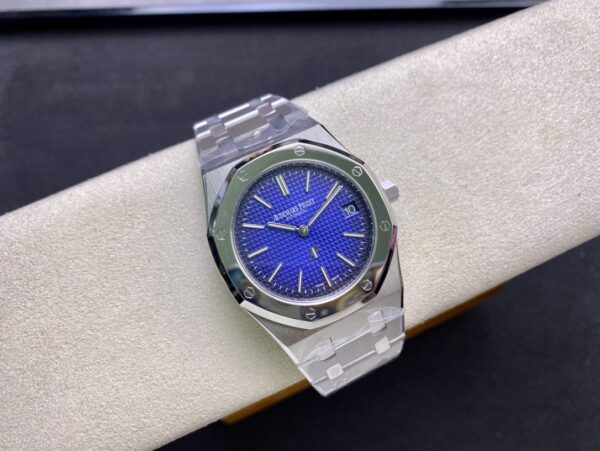 AP Royal Oak 39mm 15202IP SS  ZF Factory 1:1 Best Edition Blue Textured Dial on SS Bracelet A2121 - Best Replica Watches Store For Sale!