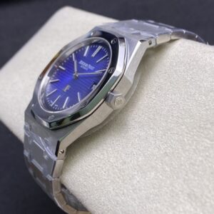 AP Royal Oak 39mm 15202IP SS  ZF Factory 1:1 Best Edition Blue Textured Dial on SS Bracelet A2121 - Best Replica Watches Store For Sale!