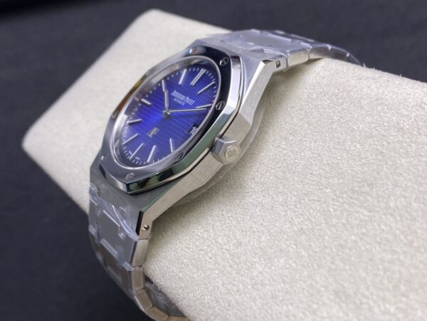 AP Royal Oak 39mm 15202IP SS  ZF Factory 1:1 Best Edition Blue Textured Dial on SS Bracelet A2121 - Best Replica Watches Store For Sale!