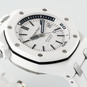 AP Royal Oak Offshore Diver 15707 White Ceramic  ZF Factory 1:1 Best Edition SA3120 Super Clone - Best Replica Watches Store For Sale!
