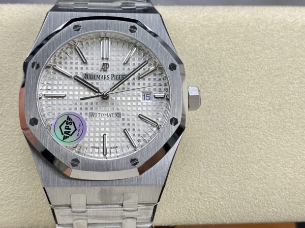 AP Royal Oak 41mm 15400 SS APS Factory 1:1 Best Edition White Textured Dial on SS Bracelet SA3120 Super Clone V3 - Best Replica Watches Store For Sale!