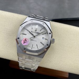 AP Royal Oak 41mm 15400 SS APS Factory 1:1 Best Edition White Textured Dial on SS Bracelet SA3120 Super Clone V3 - Best Replica Watches Store For Sale!