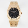 AP Royal Oak 41mm 15400 RG APS Factory 1:1 Best Edition Black Textured Dial on RG Bracelet SA3120 Super Clone V3 - Best Replica Watches Store For Sale!