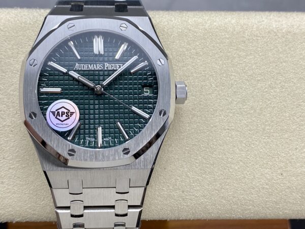 AP Royal Oak 41mm 15510  SS APS Factory 1:1 Best Edition Green Dial V2 - Best Replica Watches Store For Sale!