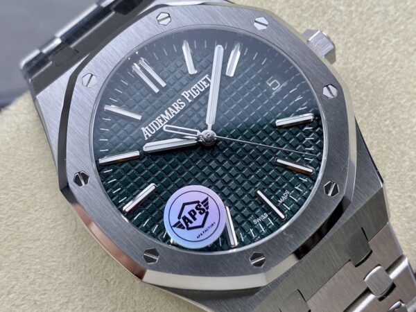 AP Royal Oak 41mm 15510  SS APS Factory 1:1 Best Edition Green Dial V2 - Best Replica Watches Store For Sale!