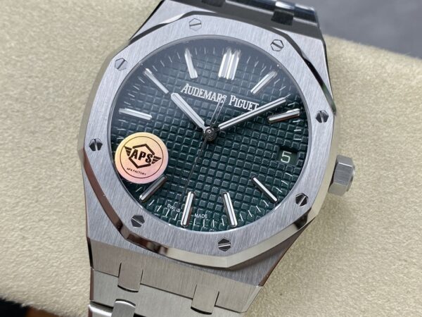 AP Royal Oak 41mm 15510  SS APS Factory 1:1 Best Edition Green Dial V2 - Best Replica Watches Store For Sale!