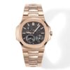 PATEK PHILIPPE Nautilus 5712 GR Factory 1:1 Best Edition Moon Phase Gray Dial on RG Bracelet A240 - Best Replica Watches Store For Sale!