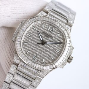 PATEK PHILIPPE Nautilus 7118 Ladies White Diamonds GR Factory 1:1 Best Edition - Best Replica Watches Store For Sale!