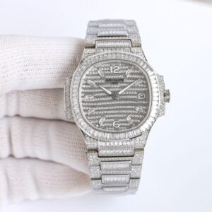 PATEK PHILIPPE Nautilus 7118 Ladies White Diamonds GR Factory 1:1 Best Edition - Best Replica Watches Store For Sale!