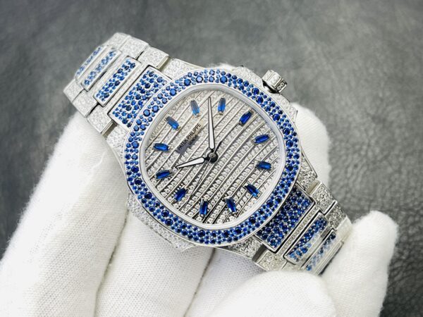 PATEK PHILIPPE Nautilus 7118 Ladies Blue/White Diamonds GR Factory 1:1 Best Edition - Best Replica Watches Store For Sale!