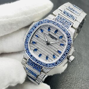 PATEK PHILIPPE Nautilus 7118 Ladies Blue/White Diamonds GR Factory 1:1 Best Edition - Best Replica Watches Store For Sale!