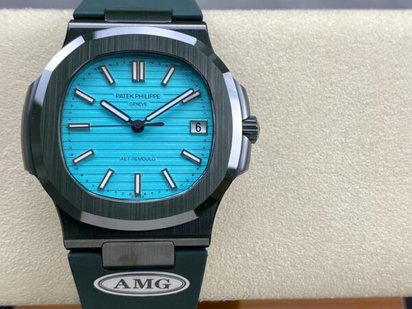 PATEK PHILIPPE AET Nautilus 5711 Green Ceramic  AMG Factory Best Edition Tiffany Blue Dial - Best Replica Watches Store For Sale!