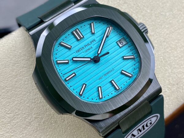 PATEK PHILIPPE AET Nautilus 5711 Green Ceramic  AMG Factory Best Edition Tiffany Blue Dial - Best Replica Watches Store For Sale!