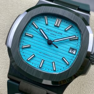 PATEK PHILIPPE AET Nautilus 5711 Green Ceramic  AMG Factory Best Edition Tiffany Blue Dial - Best Replica Watches Store For Sale!