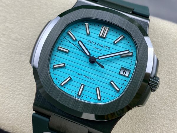 PATEK PHILIPPE AET Nautilus 5711 Green Ceramic  AMG Factory Best Edition Tiffany Blue Dial - Best Replica Watches Store For Sale!