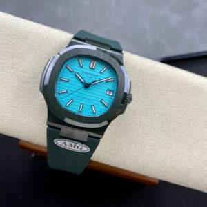 PATEK PHILIPPE AET Nautilus 5711 Green Ceramic  AMG Factory Best Edition Tiffany Blue Dial - Best Replica Watches Store For Sale!