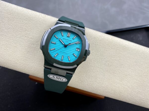 PATEK PHILIPPE AET Nautilus 5711 Green Ceramic  AMG Factory Best Edition Tiffany Blue Dial - Best Replica Watches Store For Sale!