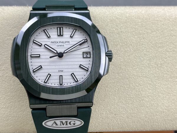 PATEK PHILIPPE AET Nautilus 5711 Green Ceramic  AMG Factory Best Edition White Dial - Best Replica Watches Store For Sale!
