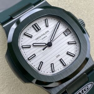 PATEK PHILIPPE AET Nautilus 5711 Green Ceramic  AMG Factory Best Edition White Dial - Best Replica Watches Store For Sale!