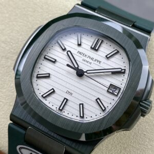 PATEK PHILIPPE AET Nautilus 5711 Green Ceramic  AMG Factory Best Edition White Dial - Best Replica Watches Store For Sale!