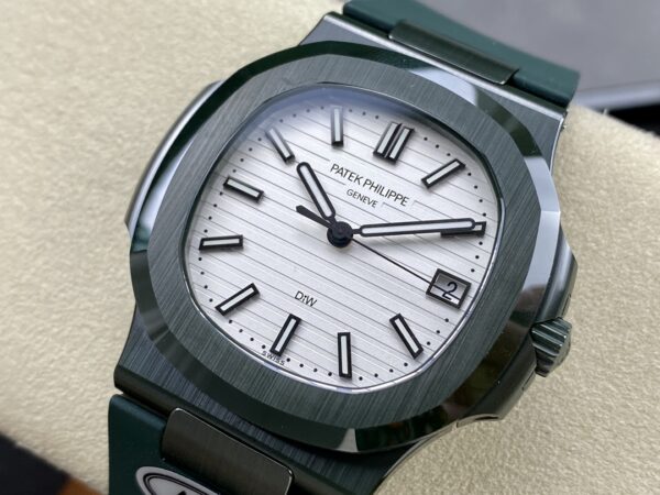 PATEK PHILIPPE AET Nautilus 5711 Green Ceramic  AMG Factory Best Edition White Dial - Best Replica Watches Store For Sale!